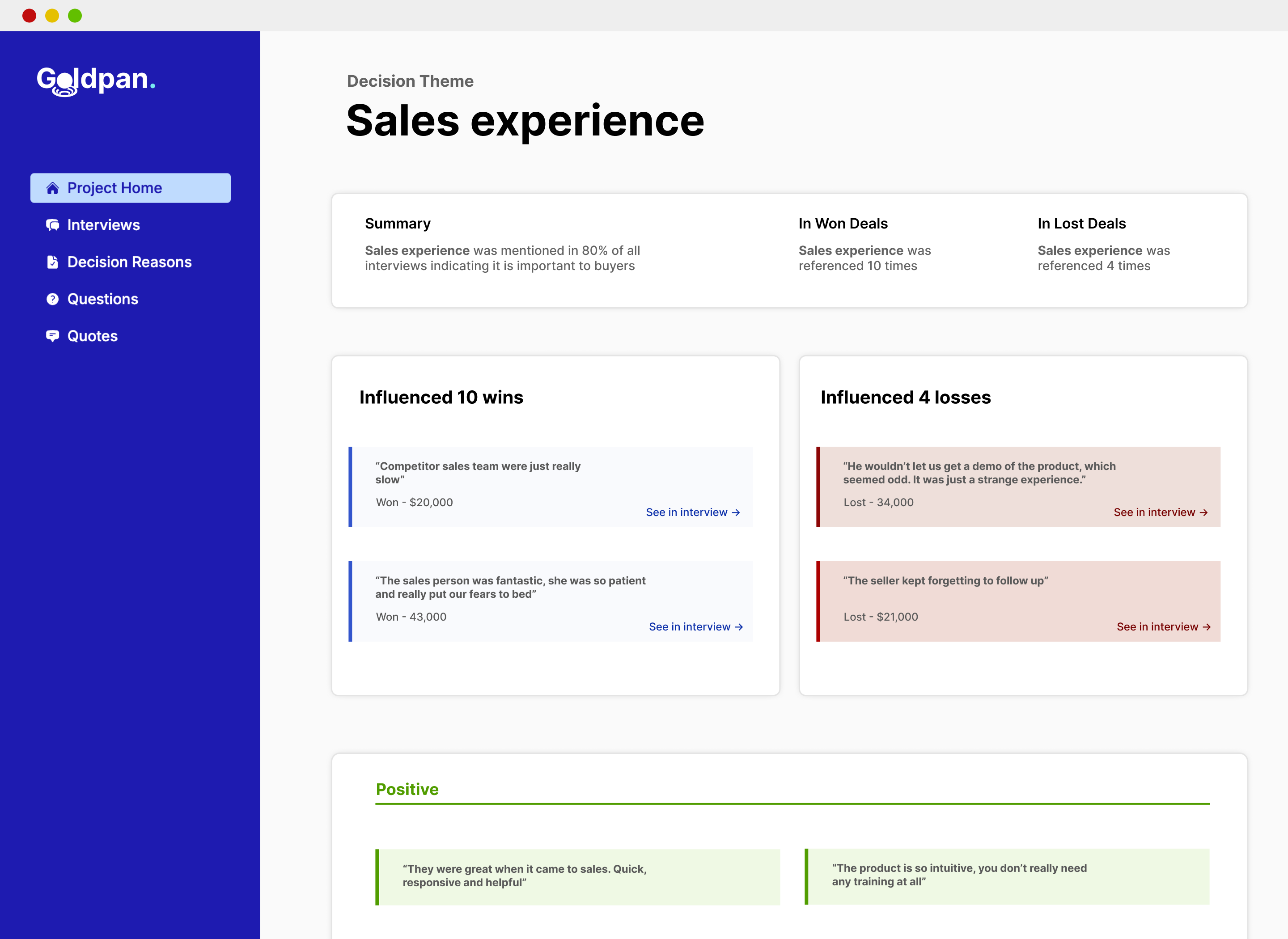 goldpan dashboard screenshot